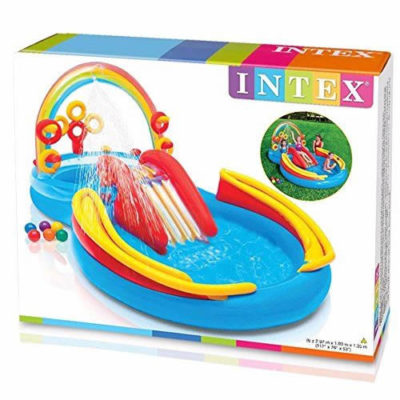 INTEX 57453 Rainbow Ring Play center inflatable water slide island fun pool