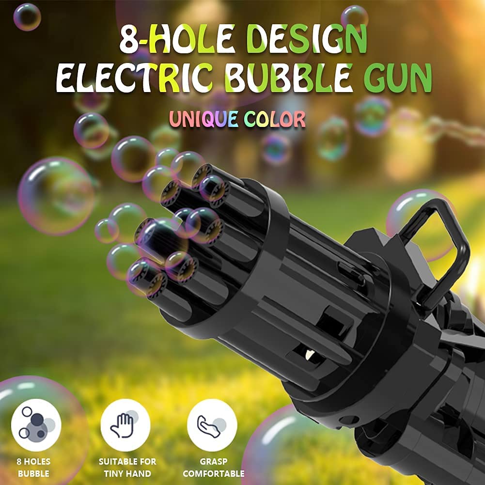 Black Electric Gatling Bubble Machine Gun Bubble Water