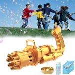 Gold Electric Gatling  Bubble Machine Gun + Bubble Water